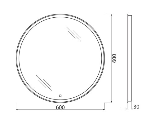 Зеркало 60x60 см BelBagno SPC-RNG-600-LED-TCH