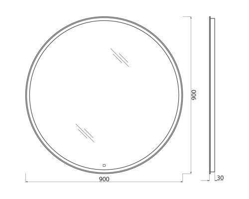 Зеркало 90x90 см BelBagno SPC-RNG-900-LED-TCH