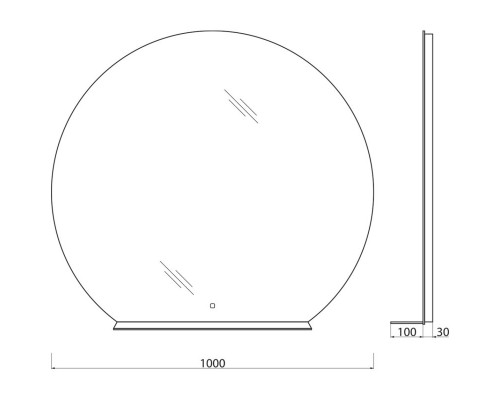 Зеркало 100x100 см BelBagno SPC-RNG-1000-LED-TCH-MENS