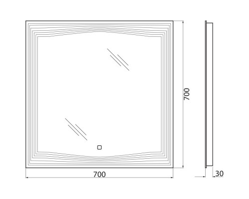 Зеркало 70x70 см BelBagno SPC-LNS-700-700-LED-TCH