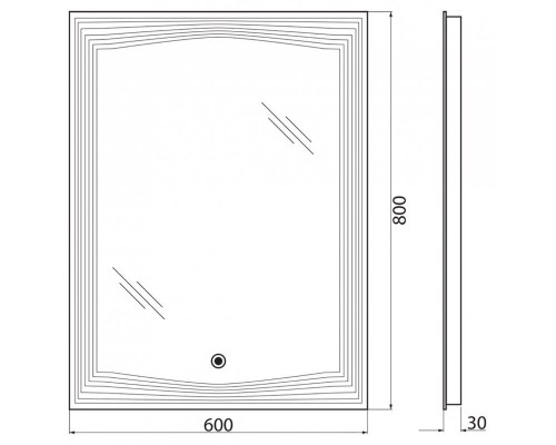 Зеркало 60x80 см BelBagno SPC-LNS-600-800-LED-TCH