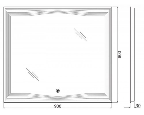 Зеркало 90x80 см BelBagno SPC-LNS-900-800-LED-TCH