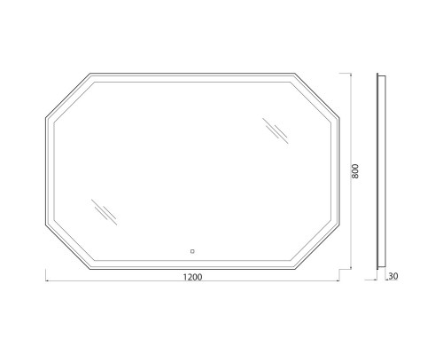 Зеркало 120x80 см BelBagno SPC-OTT-1200-800-LED-TCH