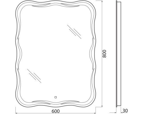 Зеркало 60x80 см BelBagno SPC-OND-600-800-LED-TCH