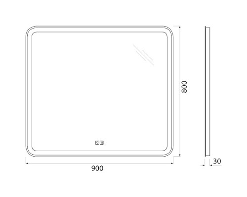 Зеркало 90x80 см BelBagno Marino SPC-MAR-900-800-LED-TCH-WARM