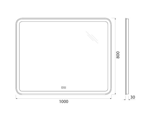 Зеркало 100x80 см BelBagno Marino SPC-MAR-1000-800-LED-TCH-WARM