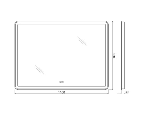 Зеркало 110x80 см BelBagno Marino SPC-MAR-1100-800-LED-TCH-WARM