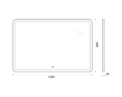 Зеркало 120x80 см BelBagno Marino SPC-MAR-1200-800-LED-TCH-WARM