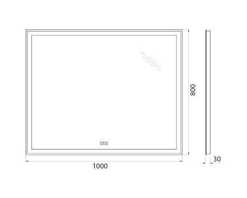 Зеркало 100x80 см BelBagno SPC-GRT-1000-800-LED-TCH-WARM