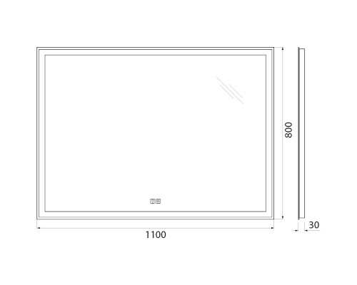 Зеркало 110x80 см BelBagno SPC-GRT-1100-800-LED-TCH-WARM