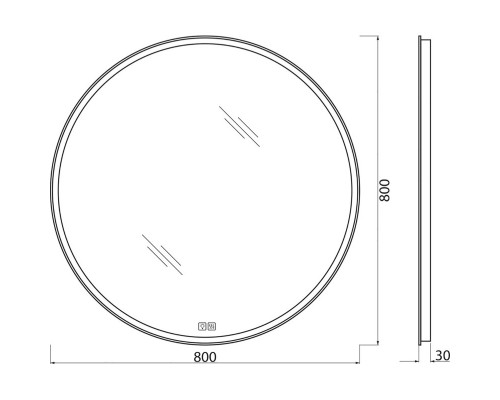 Зеркало 80x80 см BelBagno SPC-RNG-800-LED-TCH-WARM