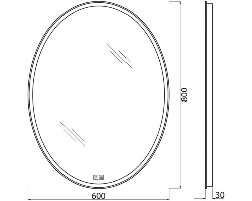 Зеркало 60x80 см BelBagno SPC-VST-600-800-LED-TCH-WARM