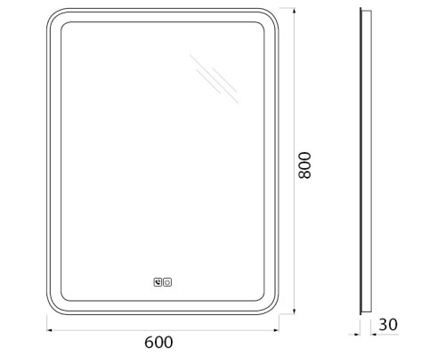 Зеркало 60x80 см BelBagno Marino SPC-MAR-600-800-LED-TCH-PHONE