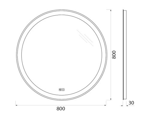 Зеркало 80x80 см BelBagno SPC-RNG-800-LED-TCH-PHONE