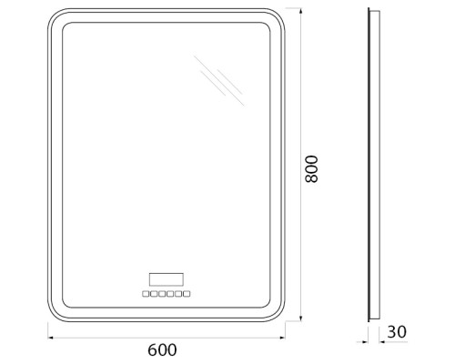 Зеркало 60x80 см BelBagno Marino SPC-MAR-600-800-LED-TCH-RAD