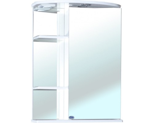 Зеркальный шкаф 55x72 см белый глянец R Bellezza Нарцисс 4613208001005