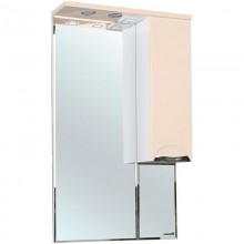 Зеркальный шкаф 55x100 см бежевый глянец/белый глянец R Bellezza Альфа 4618808001073