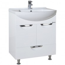 Тумба с раковиной белый глянец 55 см Bellezza Альфа 4638808070015 + 4607152360660