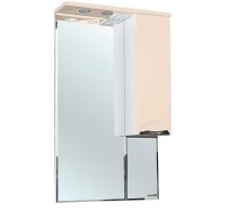 Зеркальный шкаф 65x100 см бежевый глянец/белый глянец R Bellezza Альфа 4618810001078