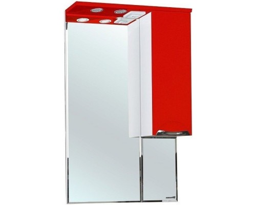 Зеркальный шкаф 65x100 см красный глянец/белый глянец R Bellezza Альфа 4618810001030