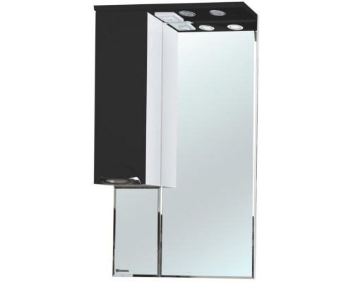 Зеркальный шкаф 65x100 см черный глянец/белый глянец L Bellezza Альфа 4618810002044