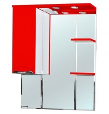 Зеркальный шкаф 75x100 см красный глянец/белый глянец L Bellezza Альфа 4618812002035