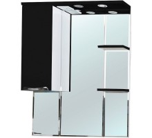 Зеркальный шкаф 75x100 см черный глянец/белый глянец L Bellezza Альфа 4618812002042
