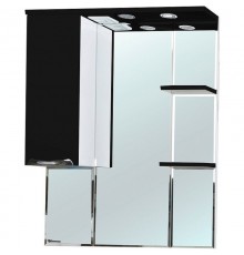 Зеркальный шкаф 75x100 см черный глянец/белый глянец L Bellezza Альфа 4618812002042