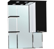 Зеркальный шкаф 75x100 см черный глянец/белый глянец R Bellezza Альфа 4618812001045