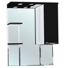 Зеркальный шкаф 75x100 см черный глянец/белый глянец R Bellezza Альфа 4618812001045
