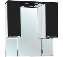 Зеркальный шкаф 90x100 см черный глянец/белый глянец Bellezza Альфа 4618815000045