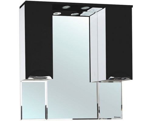 Зеркальный шкаф 90x100 см черный глянец/белый глянец Bellezza Альфа 4618815000045