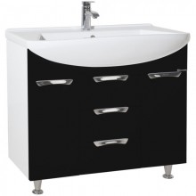 Тумба с раковиной черный глянец/белый глянец 90,6 см Bellezza Альфа 4638815110049 + 4660018640153