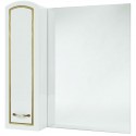 Зеркальный шкаф 68x80 см белый глянец золотая патина L Bellezza Амелия 4610311002387