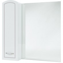 Зеркальный шкаф 68x80 см белый глянец серебряная патина L Bellezza Амелия 4610311002394