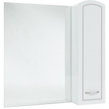 Зеркальный шкаф 68x80 см белый глянец серебряная патина R Bellezza Амелия 4610311001397