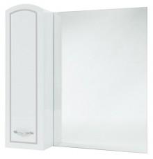 Зеркальный шкаф 78x80 см белый глянец серебряная патина L Bellezza Амелия 4610313002392