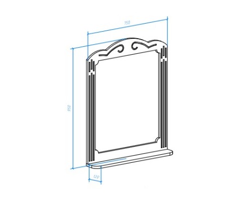 Зеркало 75x95 см белый глянец Bellezza Кантри 4619912000013