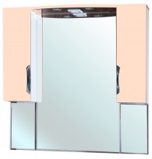 Зеркальный шкаф 101x100 см бежевый глянец/белый глянец Bellezza Лагуна 4612118000078