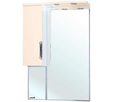 Зеркальный шкаф 65x100 см бежевый глянец/белый глянец L Bellezza Лагуна 4612110002070