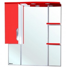 Зеркальный шкаф 75x100 см красный глянец/белый глянец L Bellezza Лагуна 4612112002030
