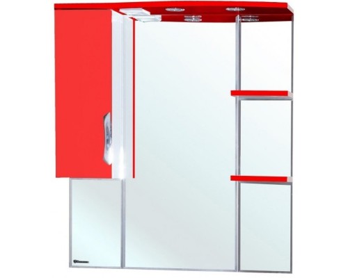 Зеркальный шкаф 75x100 см красный глянец/белый глянец L Bellezza Лагуна 4612112002030