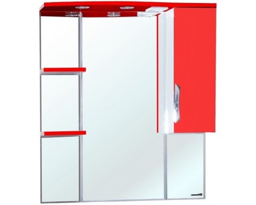 Зеркальный шкаф 75x100 см красный глянец/белый глянец R Bellezza Лагуна 4612112001033