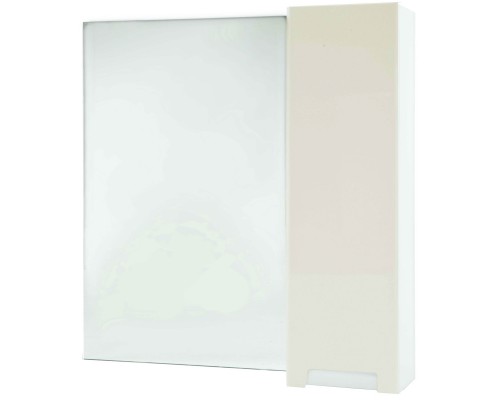 Зеркальный шкаф 88x80 см бежевый глянец/белый глянец R Bellezza Пегас 4610415001071