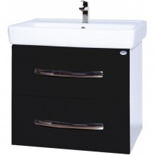 Тумба с раковиной черный глянец/белый глянец 70 см Bellezza Рокко 4635311670046 + 4620000148555