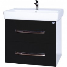 Тумба с раковиной черный глянец/белый глянец 80 см Bellezza Рокко 4635313670044 + 4620000148579