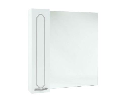 Зеркальный шкаф 74x80 см белый глянец серебряная патина L/R Bellezza Тиффани 4610512000397