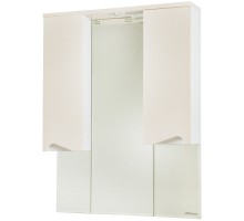 Зеркальный шкаф 96x100,3 см бежевый глянец/белый глянец Bellezza Эйфория 4619117180077