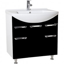 Тумба черный глянец/белый глянец 74 см Bellezza Альфа 4638812110042