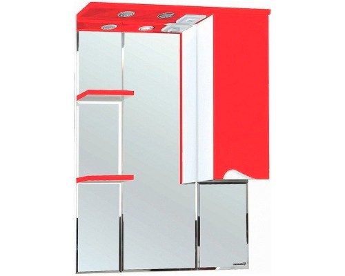 Зеркальный шкаф 75x100,3 см красный глянец/белый глянец R Bellezza Эйфория 4619113001031